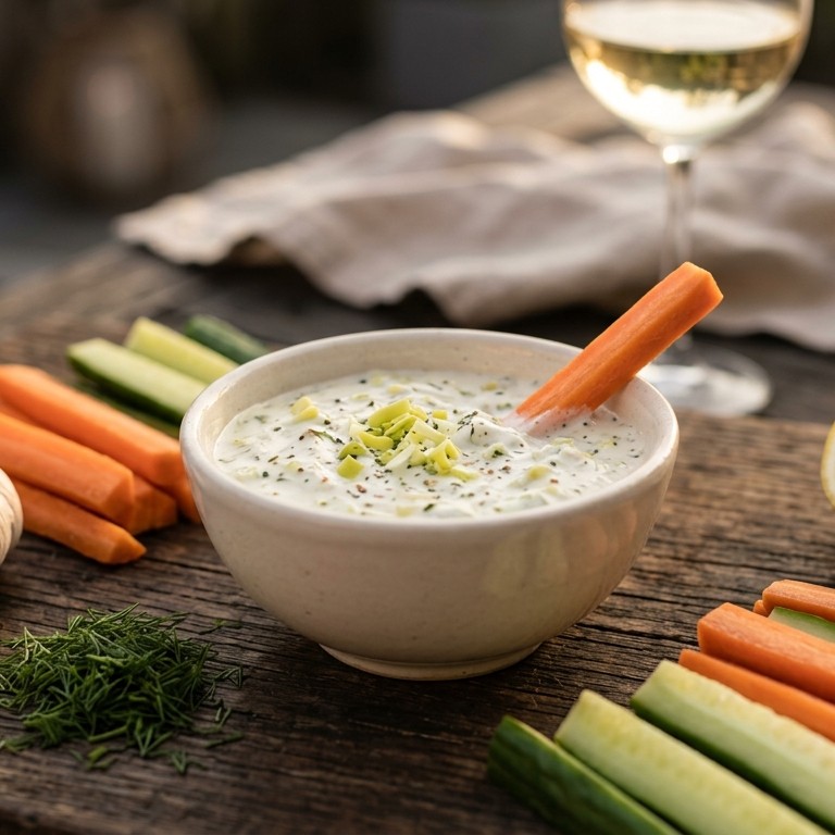 Yoghurt dipaus met prei