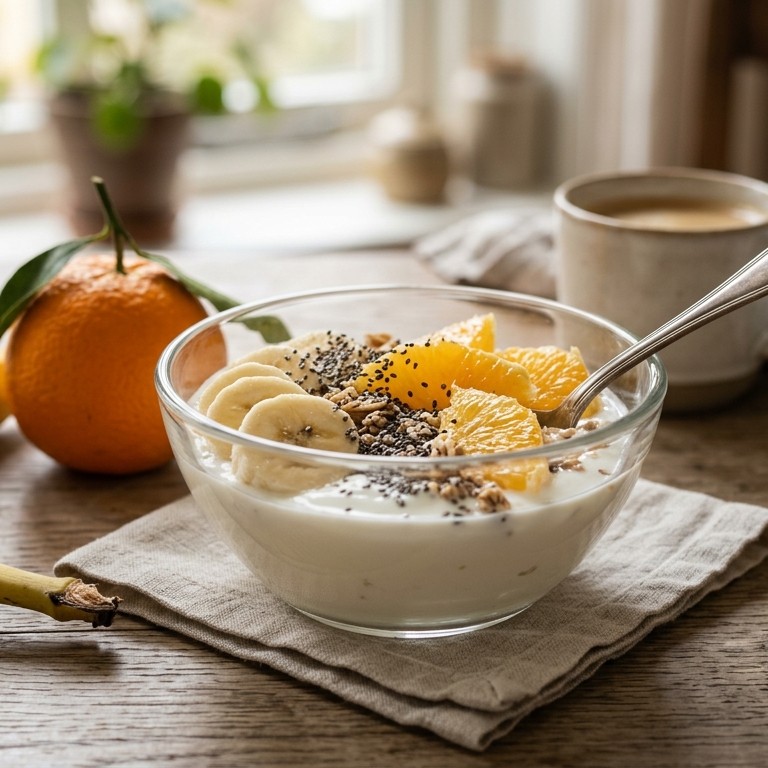 Yoghurt fruit ontbijt