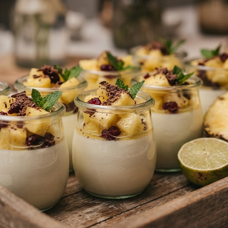 Yoghurt-panna cotta met fruit voor buffet