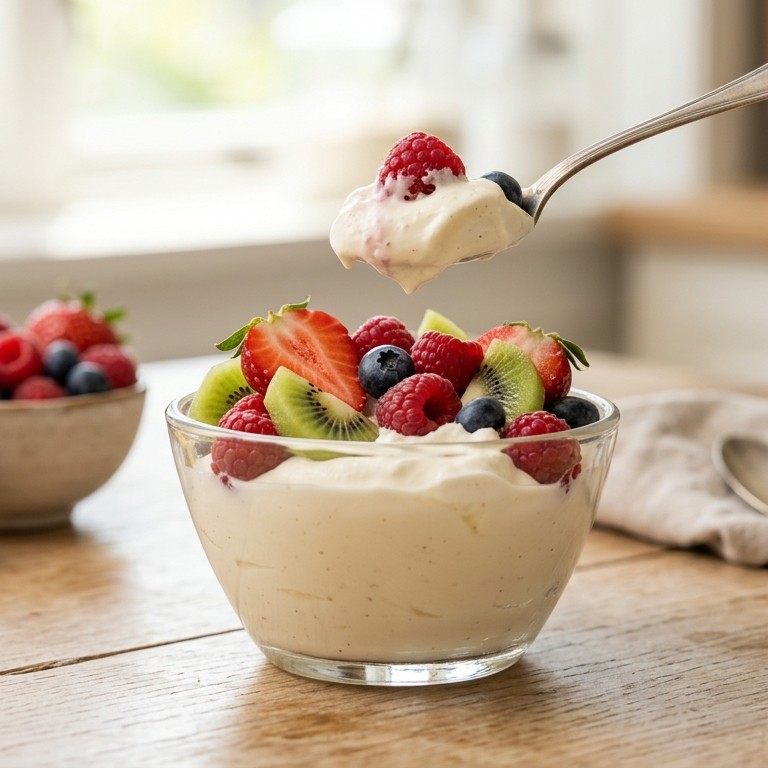 Yoghurtcrème met vruchten