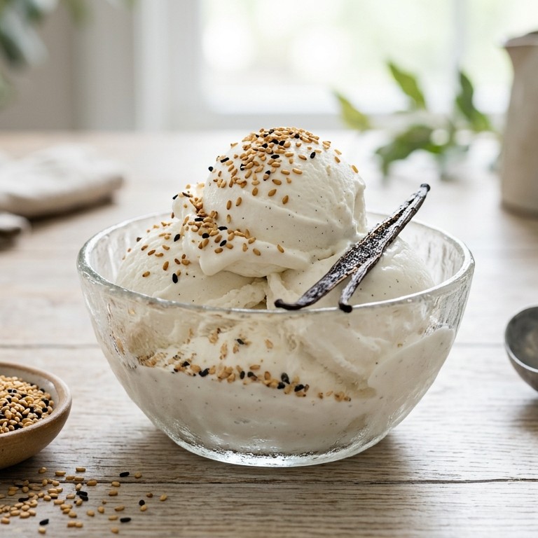 Yoghurtijs met sesamzaadjes