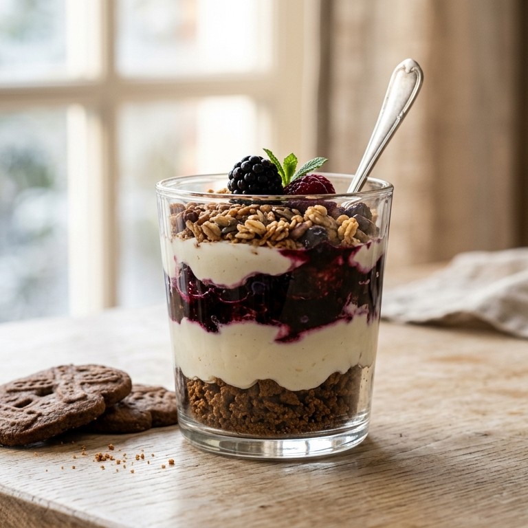 Yoghurttoetje met bosvruchten
