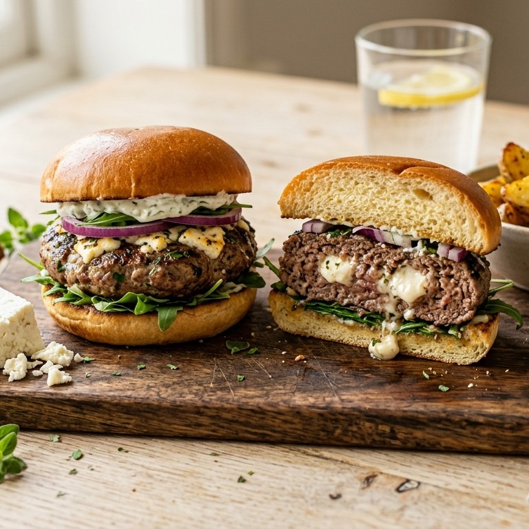 Zachte Griekse hamburgers