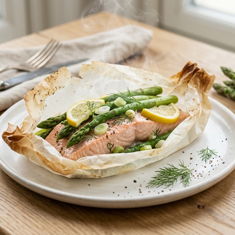Zalm-aspergers papillotte