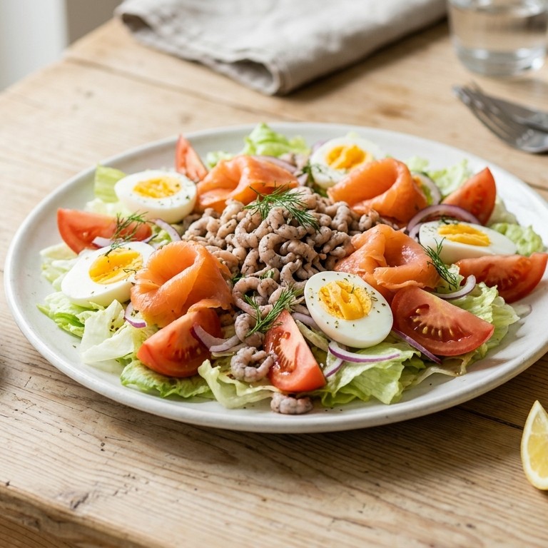 zalm garnaal salade