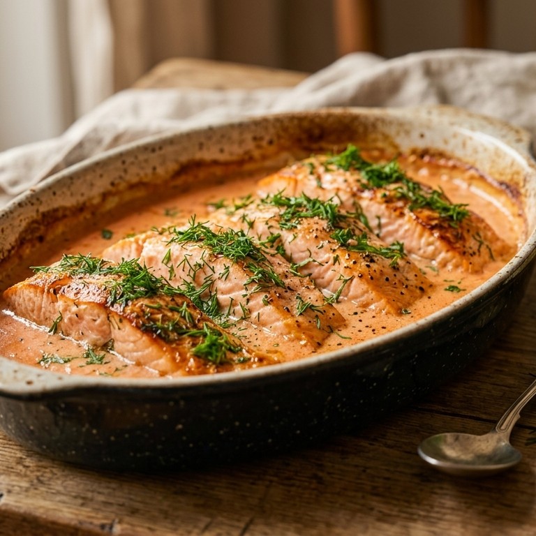 Zalm in kreeftensaus