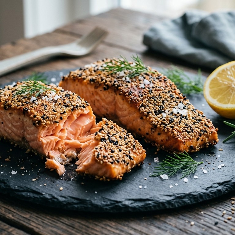 Zalm met en sesamkorstje