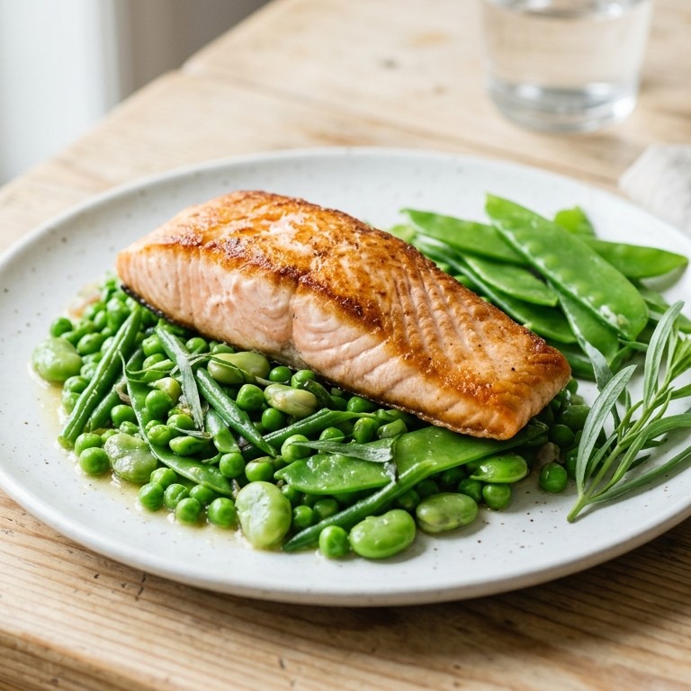 Zalm met groene groente