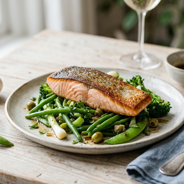 Zalm met groene groenten