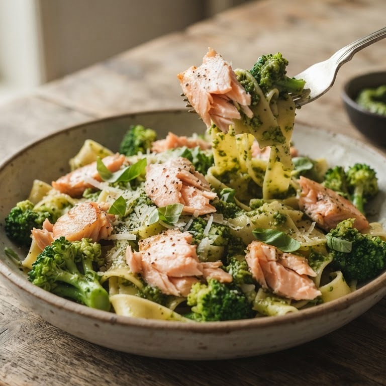 Zalm met pasta