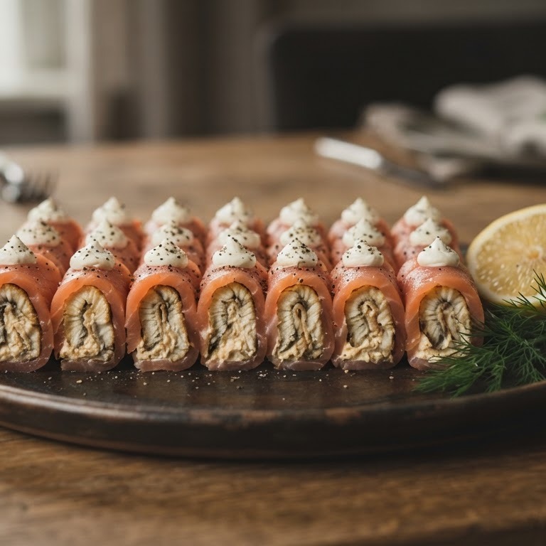 Zalm palingrolletjes