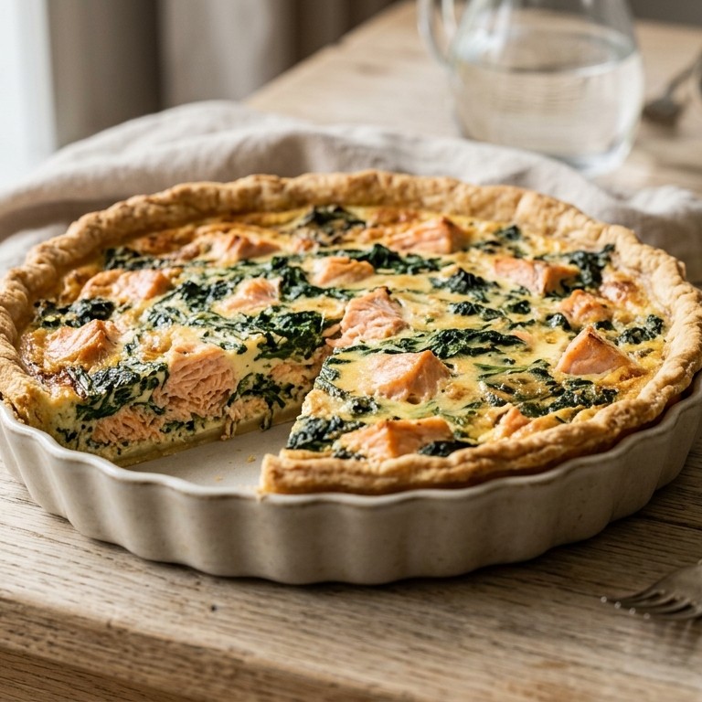 Zalm/spinazie quiche