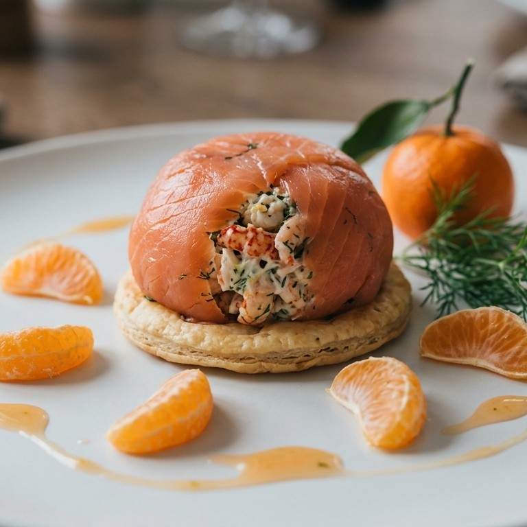 Zalmbonbon gevuld met zeefruit