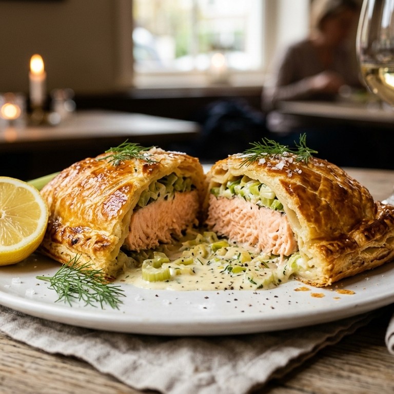 Zalmfilet in bladerdeeg