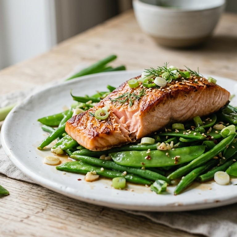 Zalmfilet in het groen