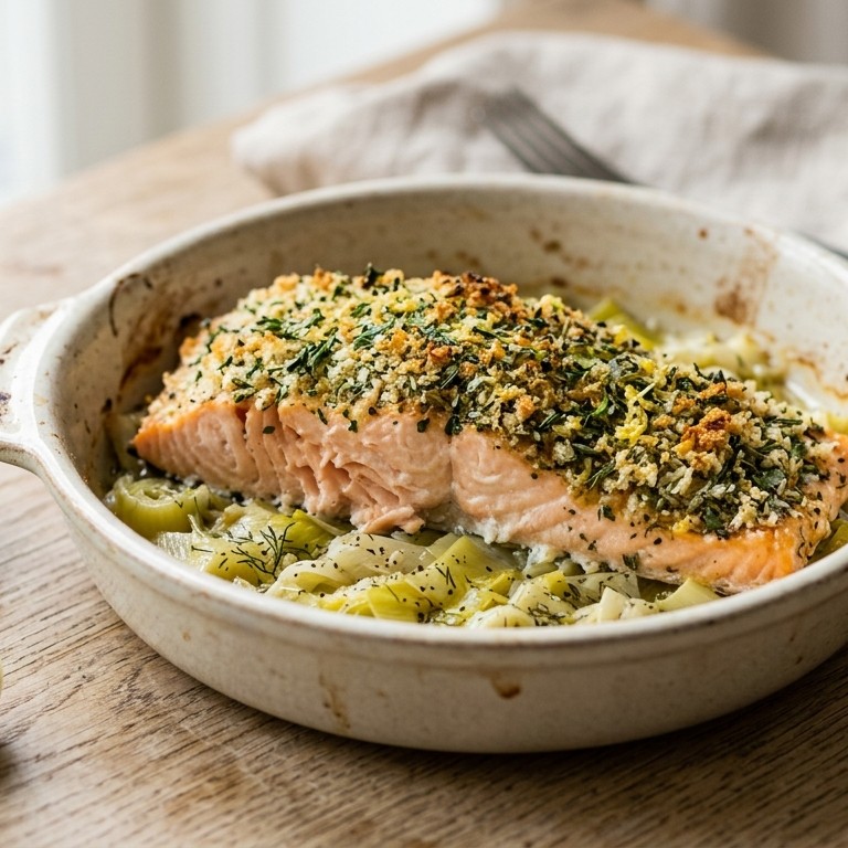 Zalmfilet met een kruidenkorstje