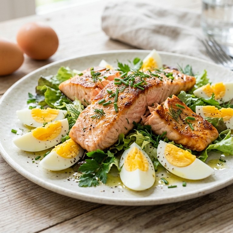 Zalmfilet met ei