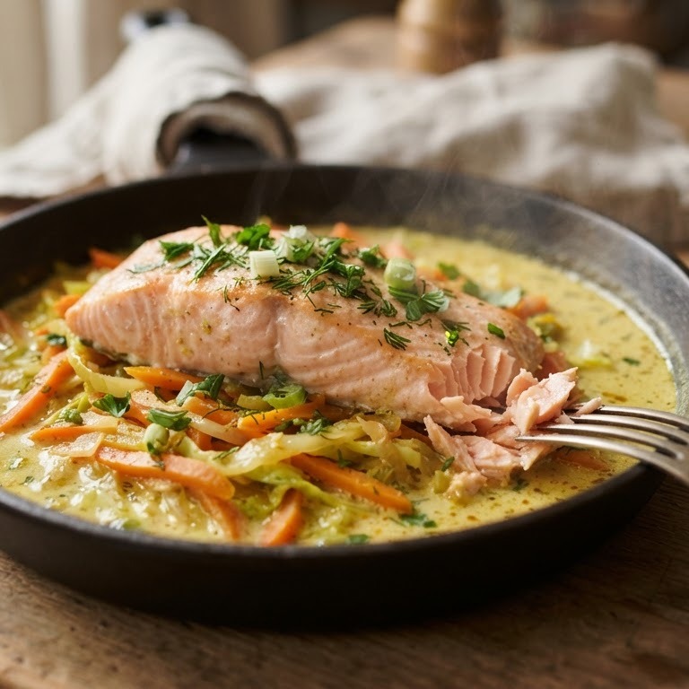 Zalmfilet met kerriesaus