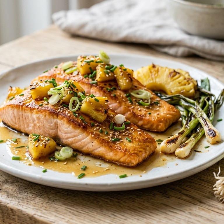 Zalmfilets met ananas