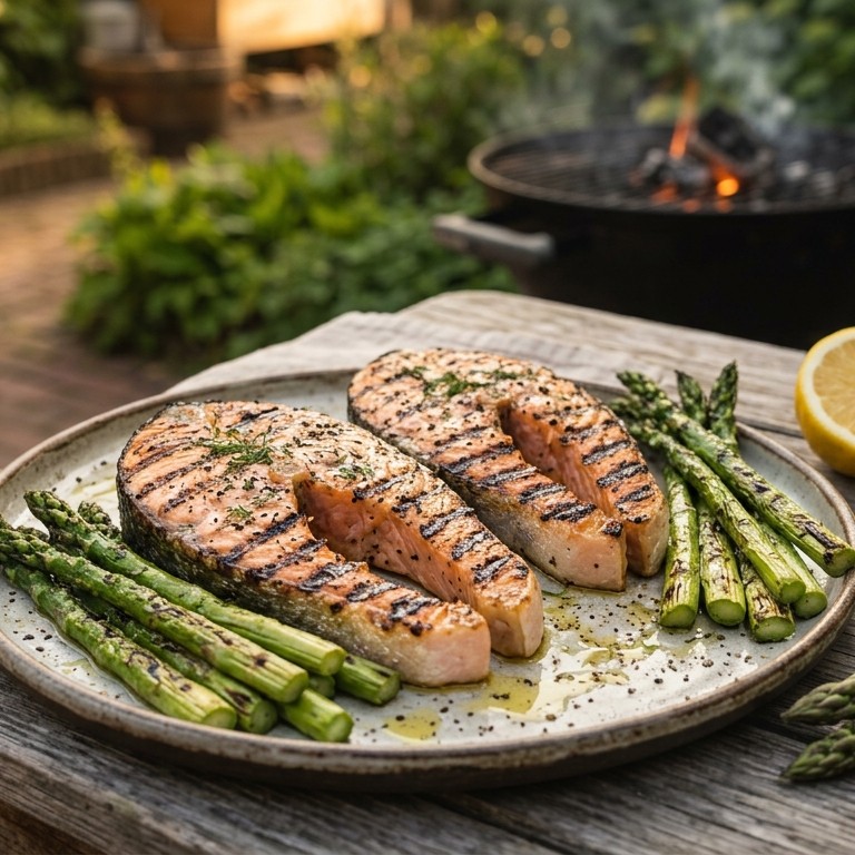 Zalmmoten op de barbecue