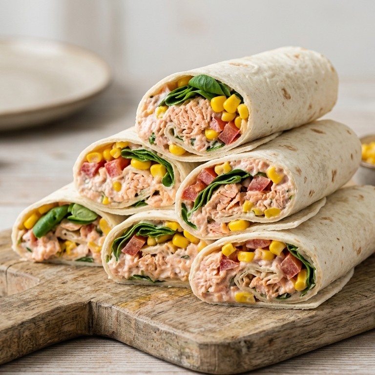 Zalmsalade in een wrapje