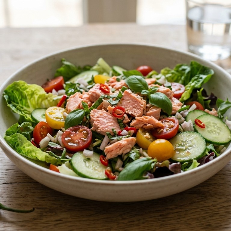 Zalmsalade met cherrytomaatjes