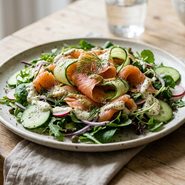 Zalmsalade met gravlax mayonaise