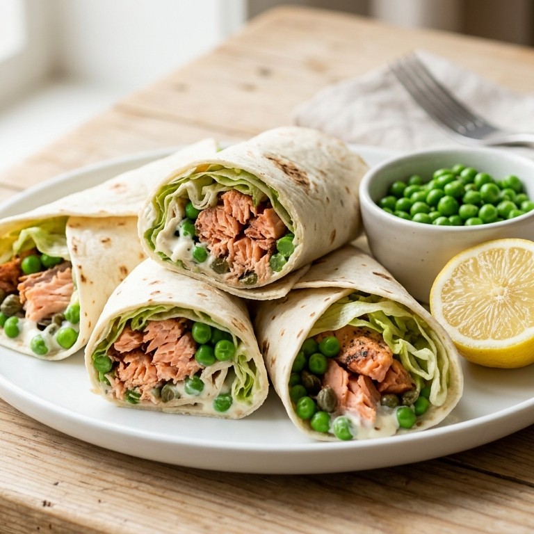 Zalmtortilla's met tuinerwten
