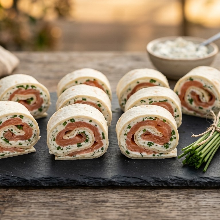 Zalmwrap met bieslook en kaas