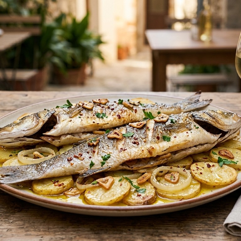 Zeebaars al Donostia con patatas