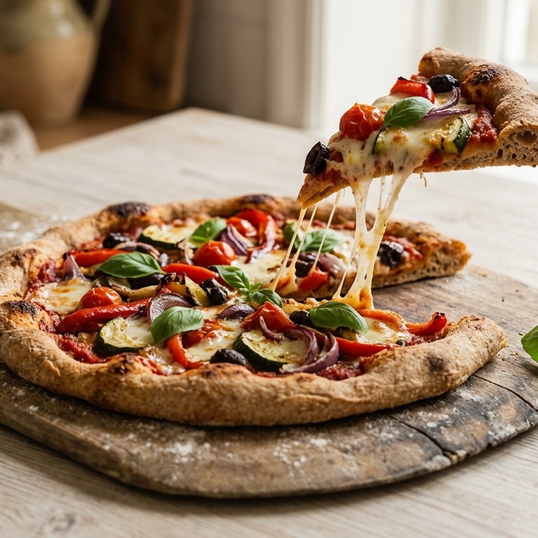 Zelfgemaakte en gezonde pizza