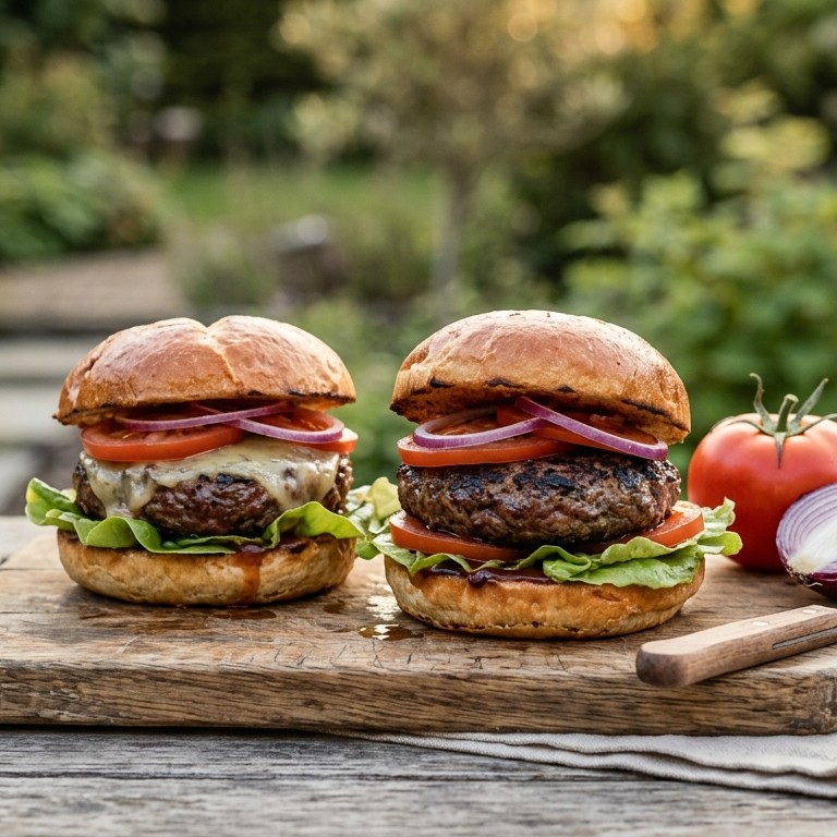 Zelfgemaakte hamburgers voor de BBQ