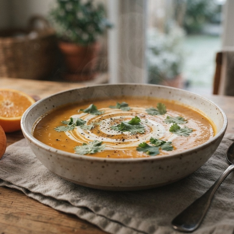 Zoete aardappelsoep met uien