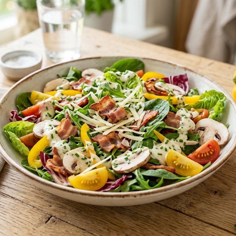 Zomersalade met bieslookdressing