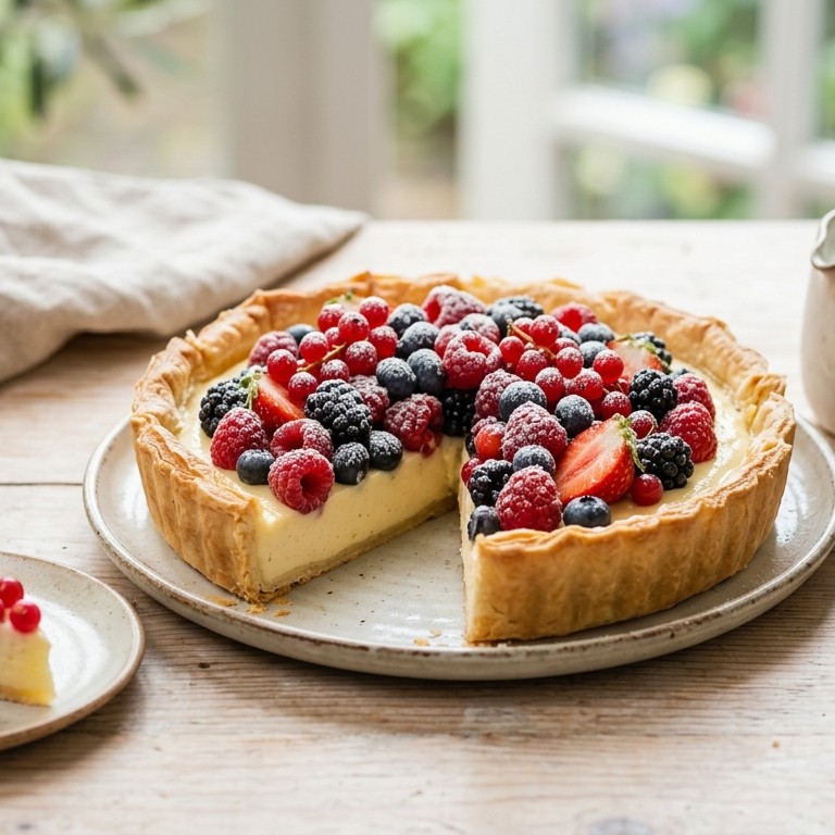 Zomertaart met gemengd fruit