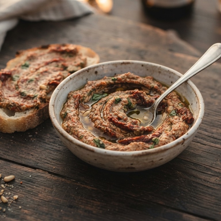 Zongedroogde tomaten-pesto spread