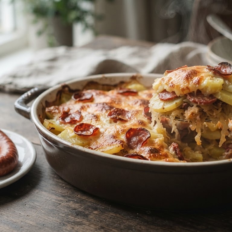 Zuukoolschotel met salami