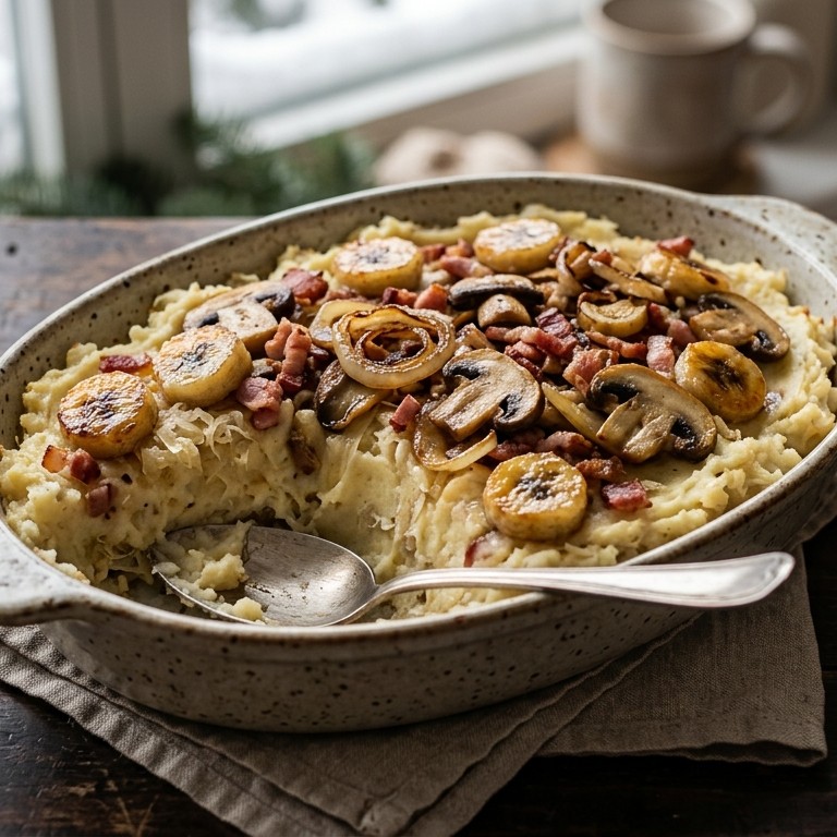 Zuurkool met banaan en champignons