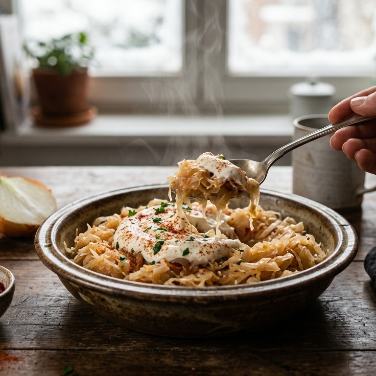 Zuurkool met cremefraiche