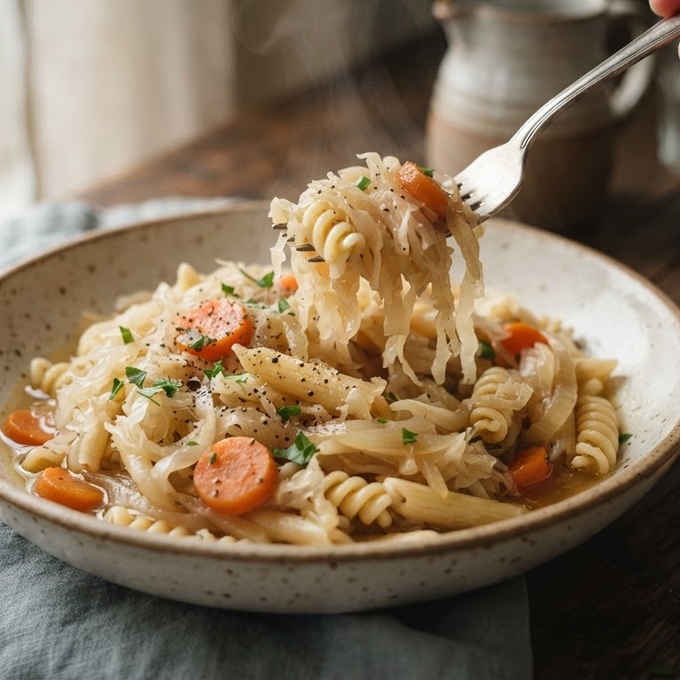 Zuurkool met pasta
