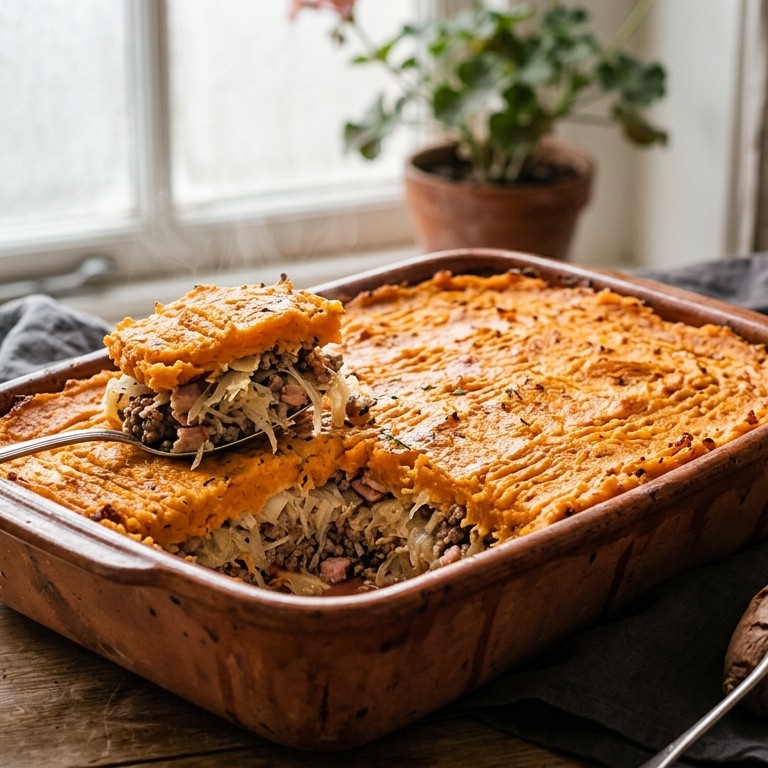 Zuurkool ovenschotel