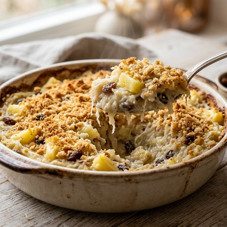 Zuurkoolschotel met ananas en rozijnen