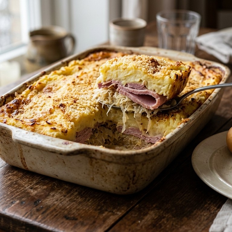 Zuurkoolschotel met ham