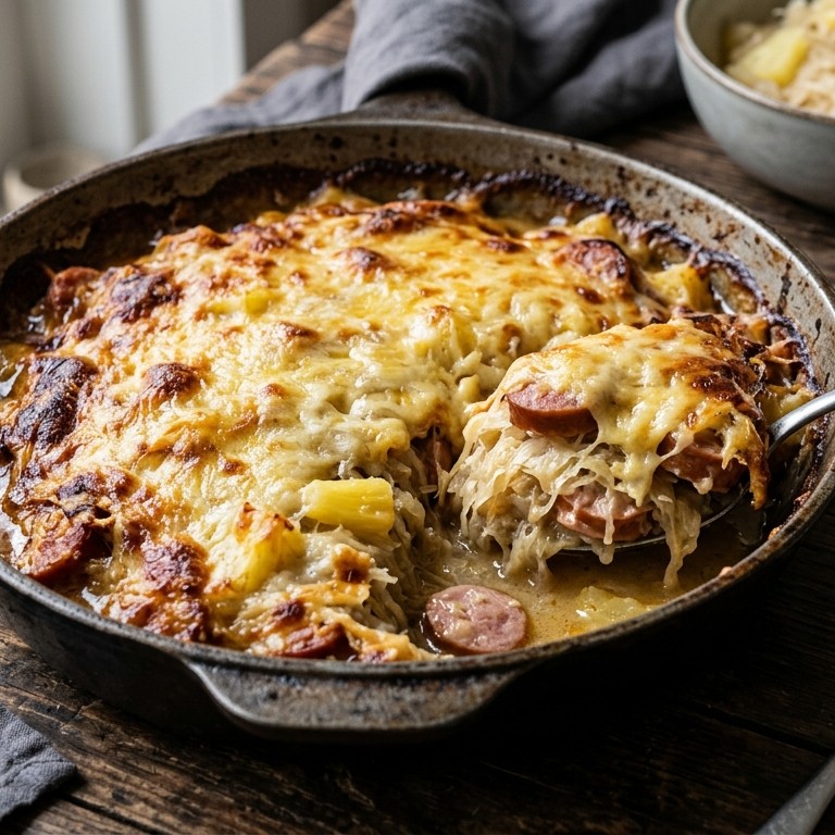 Zuurkoolschotel met kaas